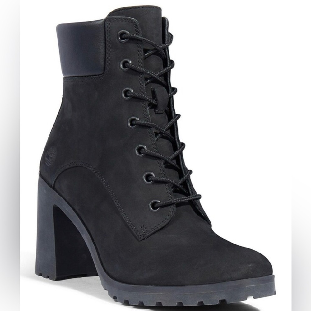 Timberland Allington Nubuck Leather Lace-Up Chunky Lug Sole Booties 6IN